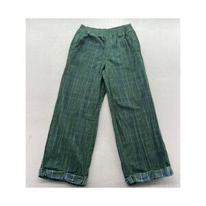 Offline by Aerie Pants Sz S Green Plaid Corduroy Wide Leg Elastic Waist Check